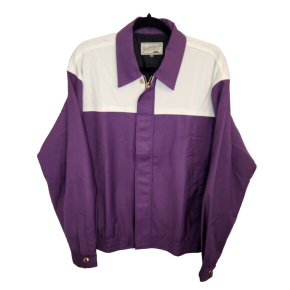 Bogey Boys‎ Macklemore Golf Track Jacket Full Zip Purple Colorblock Medium - Picture 1 of 12